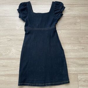 Denim Dress with Puff Sleeve Size XS